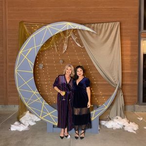 Blue velvet/lace dress